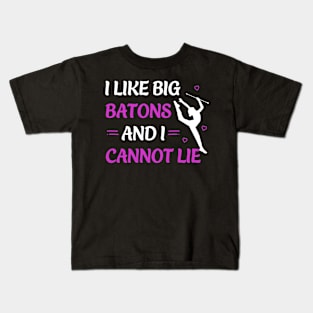 I Like Big Batons Funny Twirling Majorette Kids T-Shirt